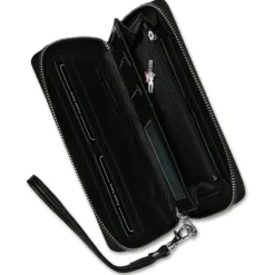 Jennifer Jones Wristlet Echtleder schwarz Damen Portemonnaie OTJ504S