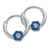 Kinder Creole Blume blau Zirkonia Silber Ohrring Kinderschmuck TW SDO8703H