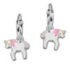 Kinder Creole Einhorn rosa 925 Sterling Silber Ohrring Kinderschmuck TW SDO8157W