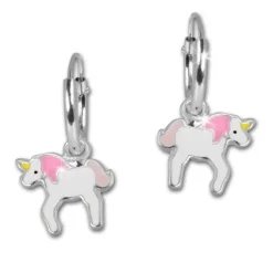 Kinder Creole Einhorn rosa 925 Sterling Silber Ohrring Kinderschmuck TW SDO8157W