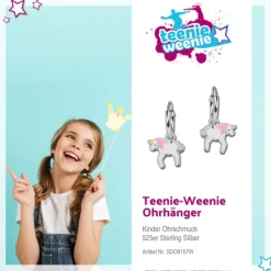 Kinder Creole Einhorn rosa 925 Sterling Silber Ohrring Kinderschmuck TW SDO8157W