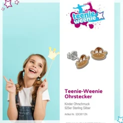 Kinder Ohrring Affe braun Silber Ohrstecker Kinderschmuck TW SDO8112N