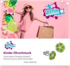 Kinder Ohrring Blümchen hellgrün Ohrstecker 925 Kinderschmuck TW SDO8123L