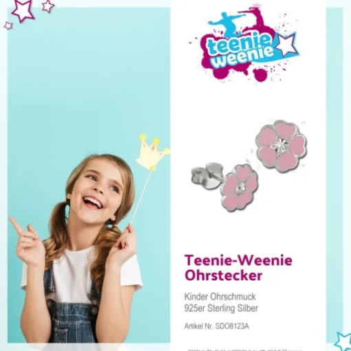 Kinder Ohrring Blümchen rosa Ohrstecker 925 Kinderschmuck TW SDO8123A