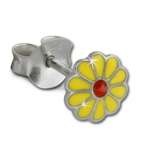 Kinder Ohrring Blume gelb Silber Ohrstecker Kinderschmuck TW SDO214Y