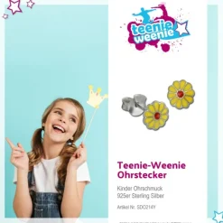 Kinder Ohrring Blume gelb Silber Ohrstecker Kinderschmuck TW SDO214Y