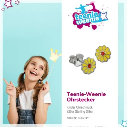 Kinder Ohrring Blume gelb Silber Ohrstecker Kinderschmuck TW SDO214Y