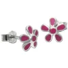 Kinder Ohrring Blume pink Silber Ohrstecker Kinderschmuck TW SDO209P