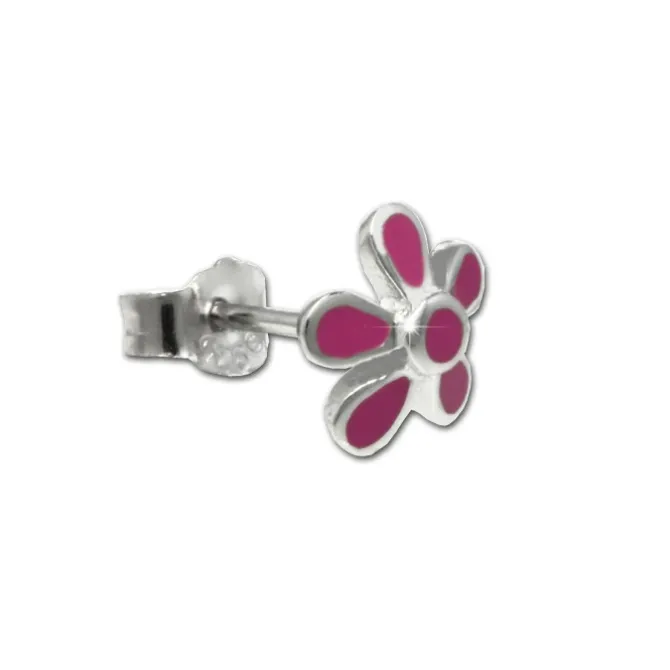 Kinder Ohrring Blume pink Silber Ohrstecker Kinderschmuck TW SDO209P