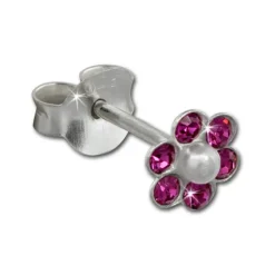 Kinder Ohrring Blume pink Ohrstecker 925 Kinderschmuck TW SDO8016P