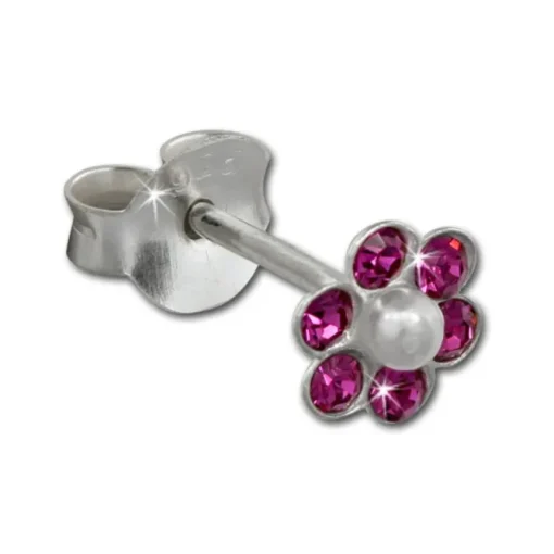 Kinder Ohrring Blume pink Ohrstecker 925 Kinderschmuck TW SDO8016P