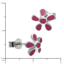 Kinder Ohrring Blume pink Silber Ohrstecker Kinderschmuck TW SDO209P