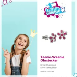 Kinder Ohrring Blume pink Silber Ohrstecker Kinderschmuck TW SDO209P