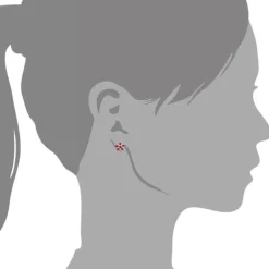 Kinder Ohrring Blume rot Silber Ohrstecker Kinderschmuck TW SDO209R
