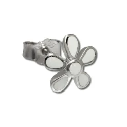 Kinder Ohrring Blume weiß Silber Ohrstecker Kinderschmuck TW SDO209W