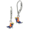 Kinder Ohrring bunter Papagei Silber Ohrhänger Kinderschmuck TW SDO206F