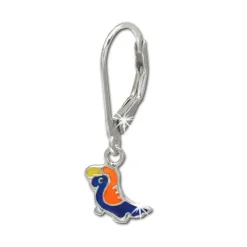 Kinder Ohrring bunter Papagei Silber Ohrhänger Kinderschmuck TW SDO206F