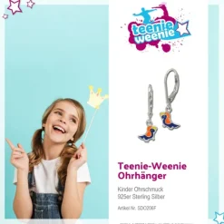 Kinder Ohrring bunter Papagei Silber Ohrhänger Kinderschmuck TW SDO206F