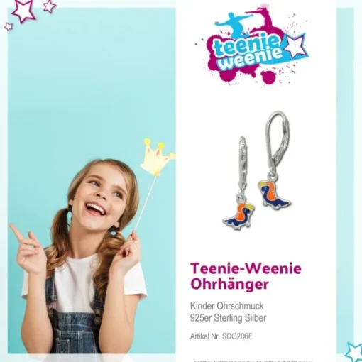 Kinder Ohrring bunter Papagei Silber Ohrhänger Kinderschmuck TW SDO206F