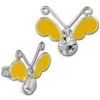 Kinder Ohrring 3D Schmetterling gelb Ohrstecker 925 Kinderschmuck TW SDO8121Y