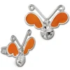 Kinder Ohrring 3D Schmetterling orange Ohrstecker 925 Kinderschmuck TW SDO8121O
