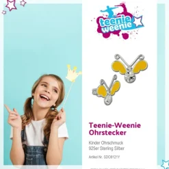 Kinder Ohrring 3D Schmetterling gelb Ohrstecker 925 Kinderschmuck TW SDO8121Y