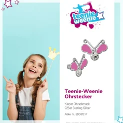 Kinder Ohrring 3D Schmetterling pink Ohrstecker 925 Kinderschmuck TW SDO8121P