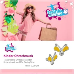 Kinder Ohrring 3D Schmetterling gelb Ohrstecker 925 Kinderschmuck TW SDO8121Y