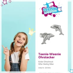 Kinder Ohrring Delfin 925er Sterling Silber Kinderschmuck TW SDO594J