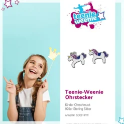 Kinder Ohrring Einhorn weiß Ohrstecker 925 Kinderschmuck TW SDO8141W