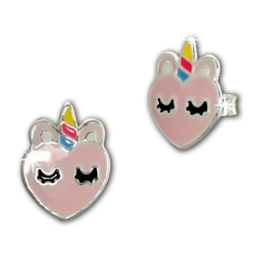 Kinder Ohrring Einhorn-Kopf Ohrstecker 925 Silber Kinderschmuck TW SDO8167A
