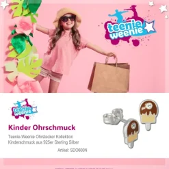 Kinder Ohrring Eis am Stiel Silber Ohrstecker Kinderschmuck TW SDO600N