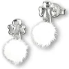 Kinder Ohrring Engel weiße Puschel Ohrstecker 925 Silber TW SDO8552W