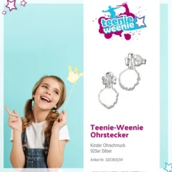 Kinder Ohrring Engel weiße Puschel Ohrstecker 925 Silber TW SDO8552W