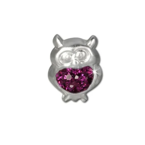 Kinder Ohrring Eule fuchsia Silber Ohrstecker Kinderschmuck TW SDO8009P