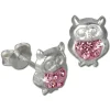 Kinder Ohrring Eule rosa Silber Ohrstecker Kinderschmuck TW SDO8009A