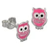 Kinder Ohrring Eule rosa Silber Ohrstecker Kinderschmuck TW SDO8101P