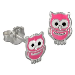 Kinder Ohrring Eule rosa Silber Ohrstecker Kinderschmuck TW SDO8101P