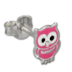 Kinder Ohrring Eule rosa Silber Ohrstecker Kinderschmuck TW SDO8101P