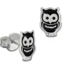 Kinder Ohrring Eule schwarz Silber Ohrstecker Kinderschmuck TW SDO8101S