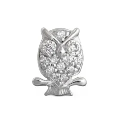 Kinder Ohrring Eule weiß Silber Ohrstecker Kinderschmuck TW SDO8013W