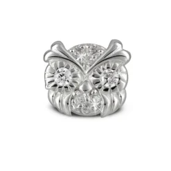 Kinder Ohrring Eulenkopf weiß Silber Ohrstecker Kinderschmuck TW SDO8012W