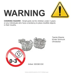 Kinder Ohrring Eulenkopf weiß Silber Ohrstecker Kinderschmuck TW SDO8012W
