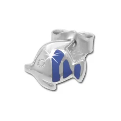 Kinder Ohrring Fisch blau Silber Ohrstecker Kinderschmuck TW SDO204B