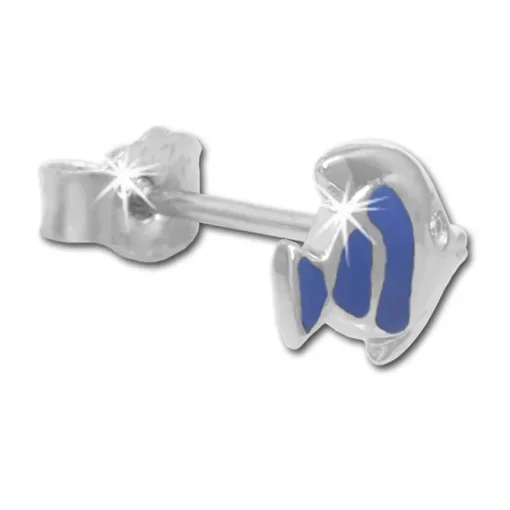 Kinder Ohrring Fisch blau Silber Ohrstecker Kinderschmuck TW SDO204B
