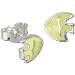 Kinder Ohrring Fisch gelb Silber Ohrstecker Kinderschmuck TW SDO605Y