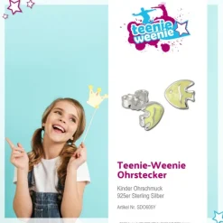 Kinder Ohrring Fisch gelb Silber Ohrstecker Kinderschmuck TW SDO605Y