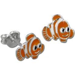 Kinder Ohrring Fisch orange Silber Ohrstecker Kinderschmuck TW SDO8113O
