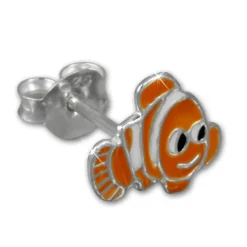 Kinder Ohrring Fisch orange Silber Ohrstecker Kinderschmuck TW SDO8113O