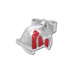 Kinder Ohrring Fisch rot Silber Ohrstecker Kinderschmuck TW SDO204R